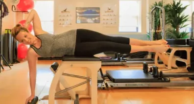 Side-lying work on the Pilates chair