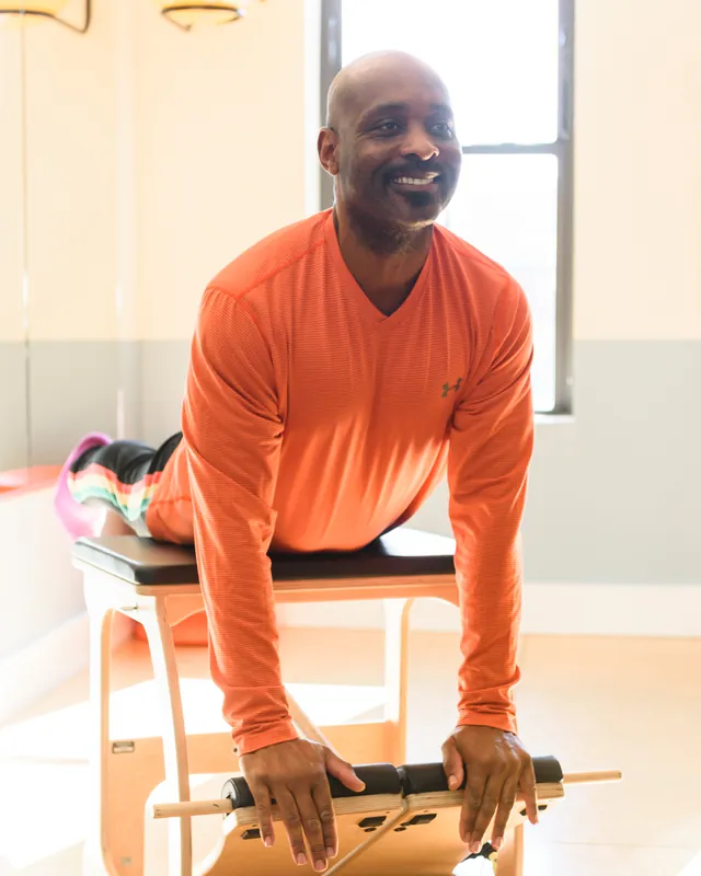 Training on the Pilates chair at DC Pilates